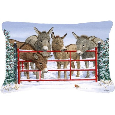 Carolines Treasures Carolines Treasures ASA2198PW1216 Donkeys & Robin Fabric Decorative Pillow ASA2198PW1216